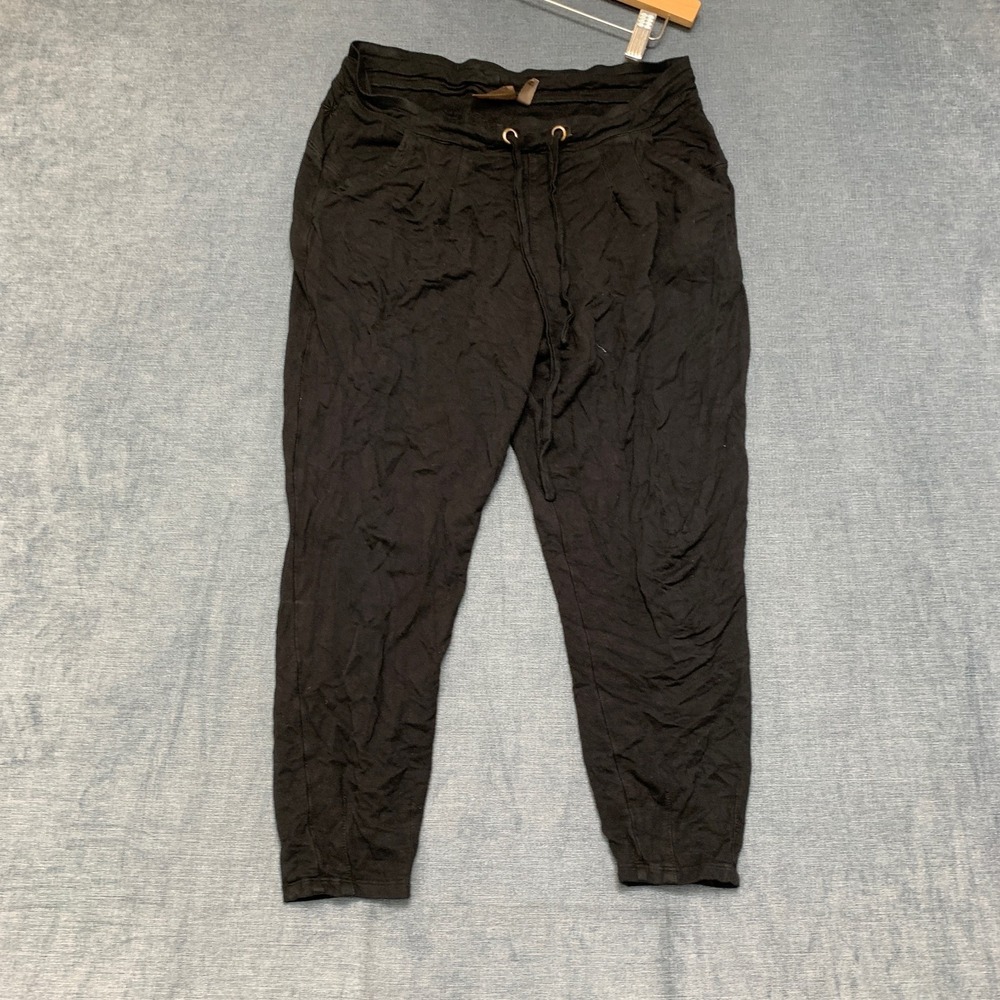 Athleta Capri Jogger Pants Womens Black Drawstring Waist Workout Yoga Activewear